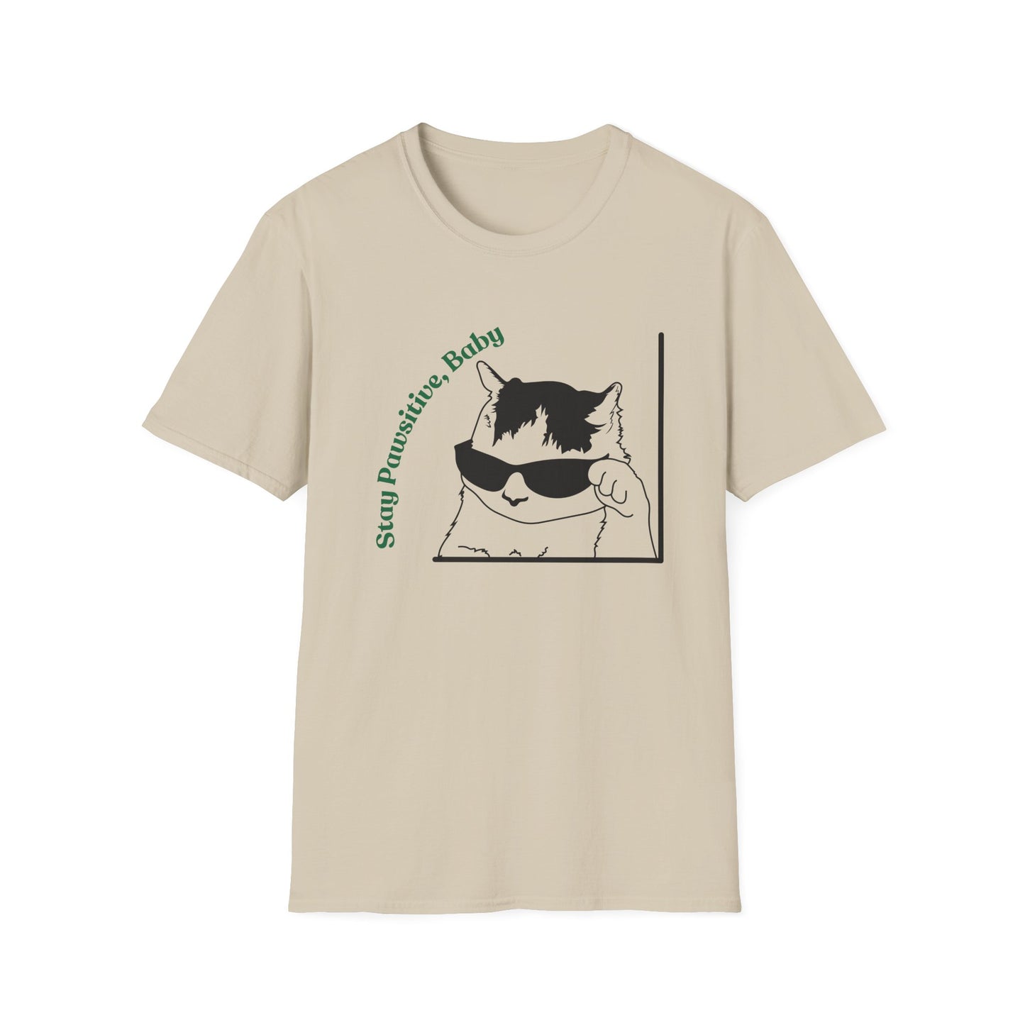 Stay Pawsitive | Funny Shirt | Fashion | Trending | Cool Design | Cat Lover | Birthday Gift | Unisex Softstyle T-Shirt