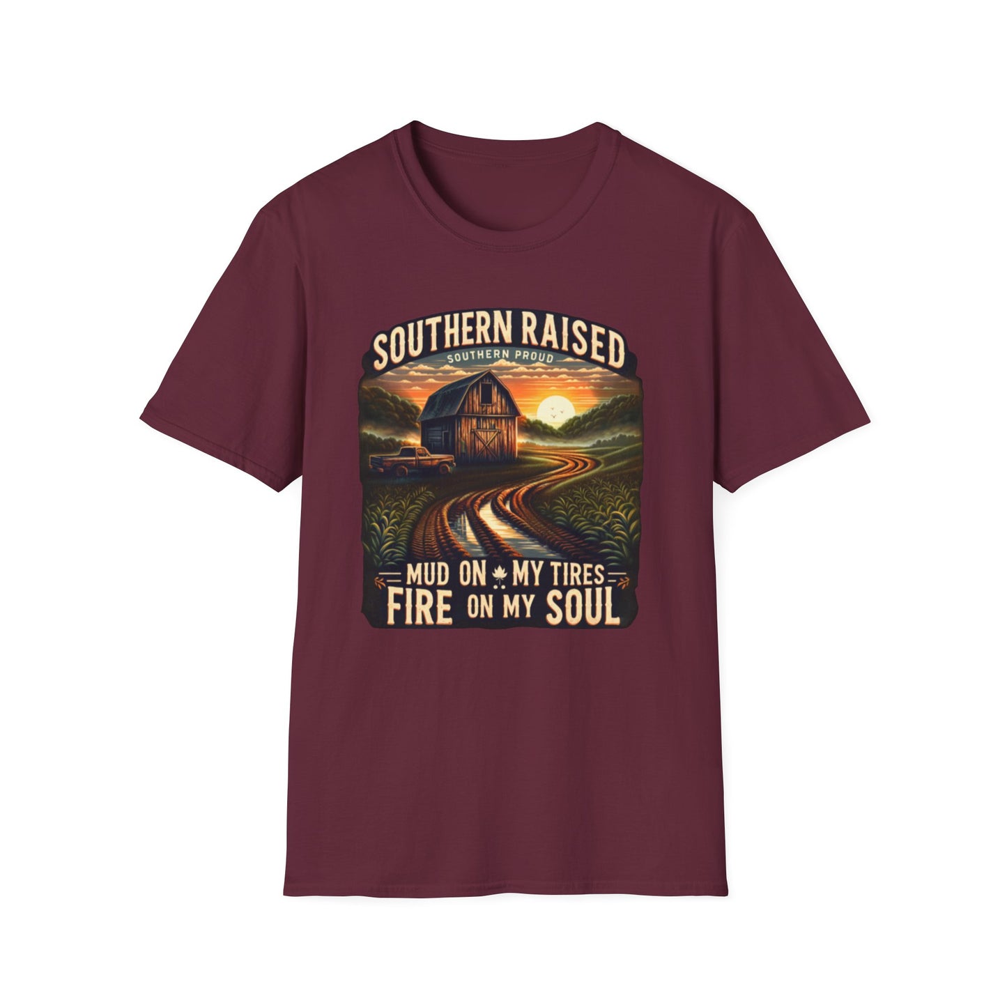 Southern Raised | Proud South Shirt | Adult Clothes | Teen Shirt | Trending | Birthday Gift | Unisex Softstyle T-Shirt
