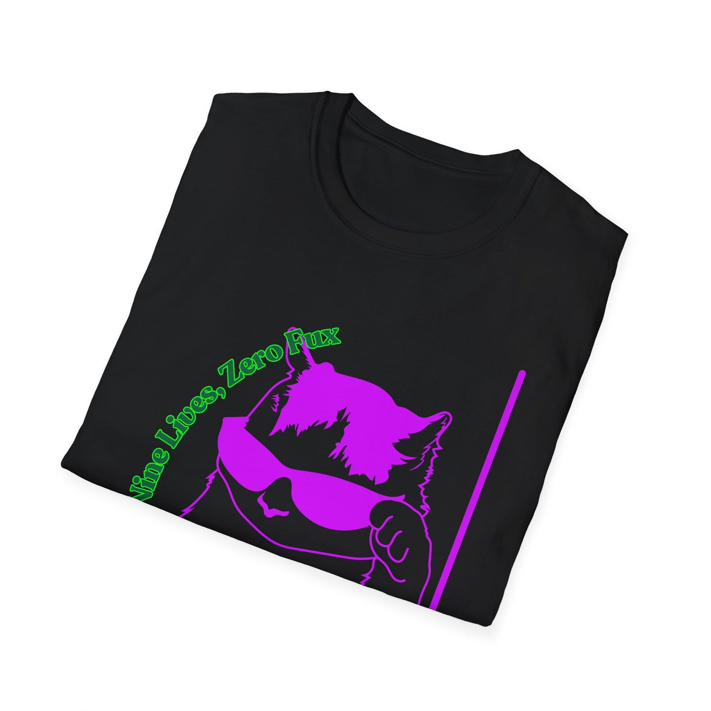 Nine Lives, Zero Regrets | Funny Cat Shirt | Fashion | Trending | Cool Design | Birthday Gift | Unisex Softstyle T-Shirt