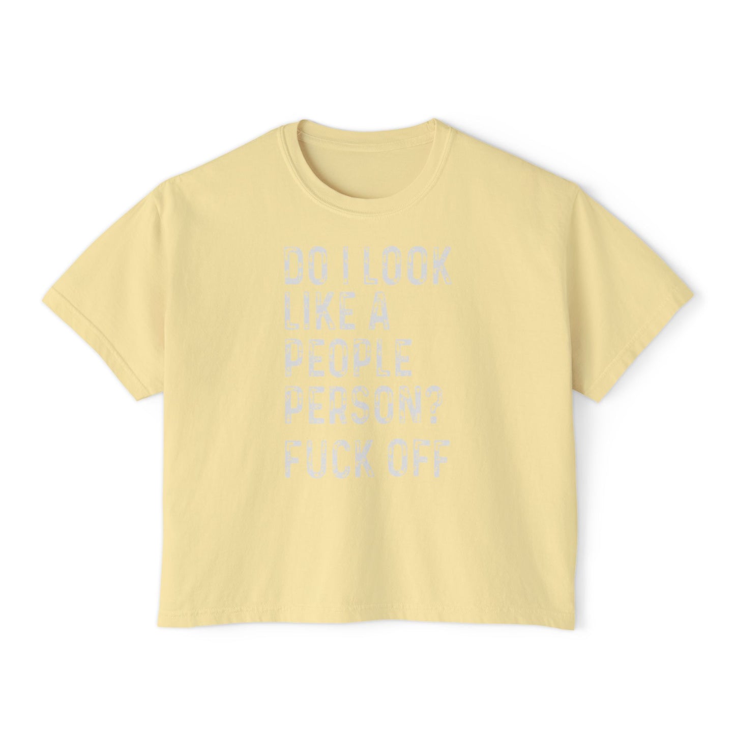 Fuck Off | Boxy Crop Tee - Trendy Casual Top, Festival Wear, Streetwear, Birthday Gift, Graphic Design Tee