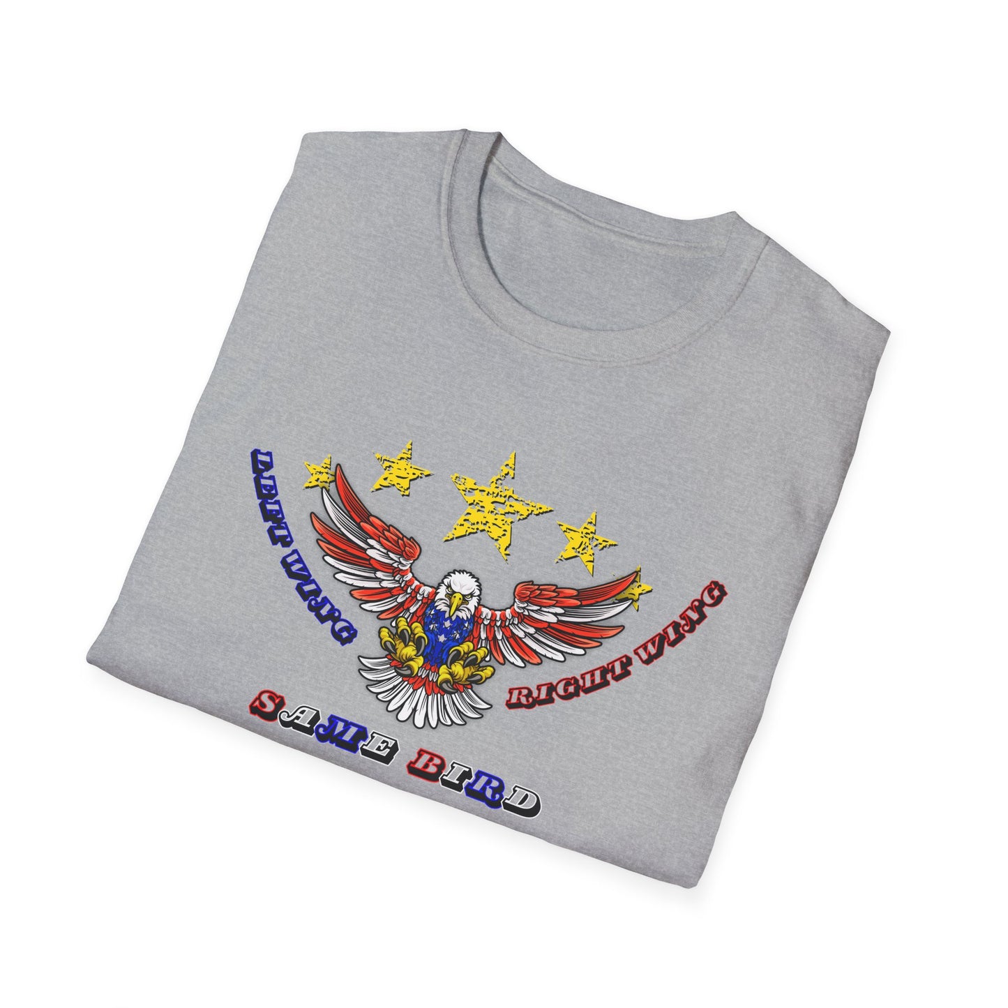Left Wing Right Wing Same Bird | America | Cool Shirt | Fashion | Trending | Cool Design | Birthday Gift | Unisex Softstyle T-Shirt