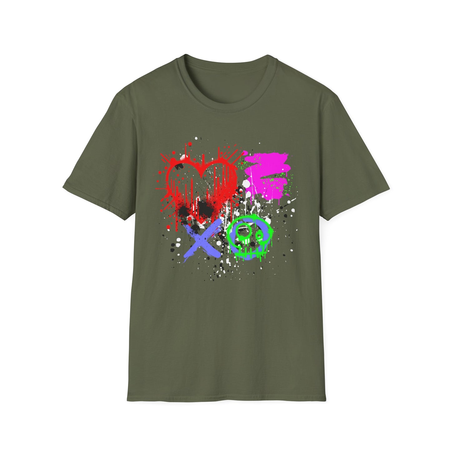 XOXO Heart Shirt | Colorful Kids Shirt | Cool Teen Shirt | Graffiti Fashion | Trending | Dope | Birthday Gift | Unisex Softstyle T-Shirt