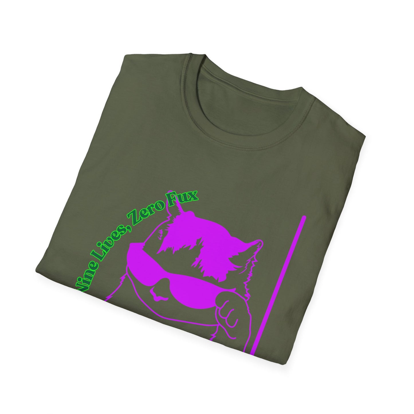 Nine Lives, Zero Regrets | Funny Cat Shirt | Fashion | Trending | Cool Design | Birthday Gift | Unisex Softstyle T-Shirt
