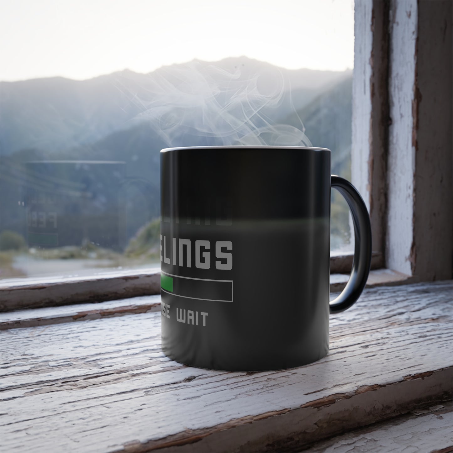 Deleting Feelings | Heat-Reactive Color Changing Mug | Unique Coffee Cup