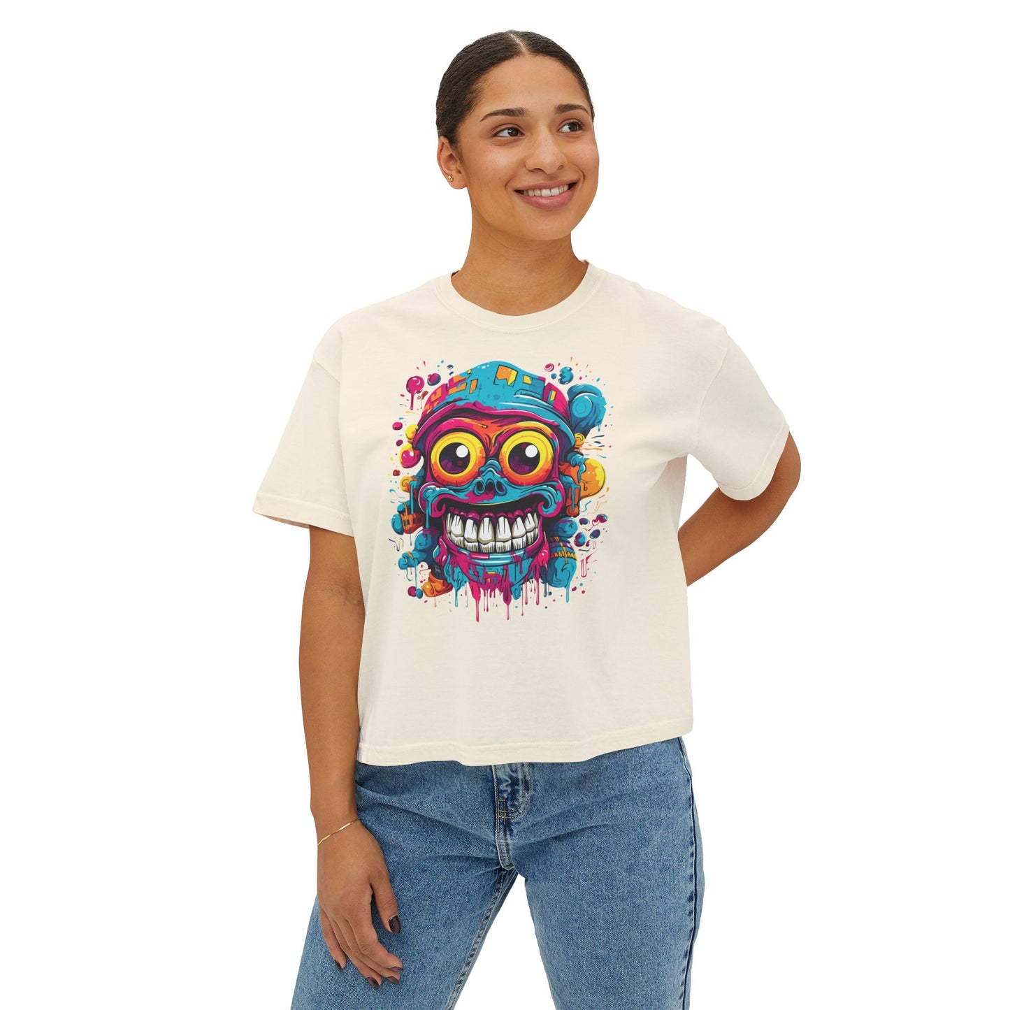 Krank It | Boxy Crop Tee - Trendy Casual Top, Festival Wear, Streetwear, Birthday Gift, Graphic Design Tee
