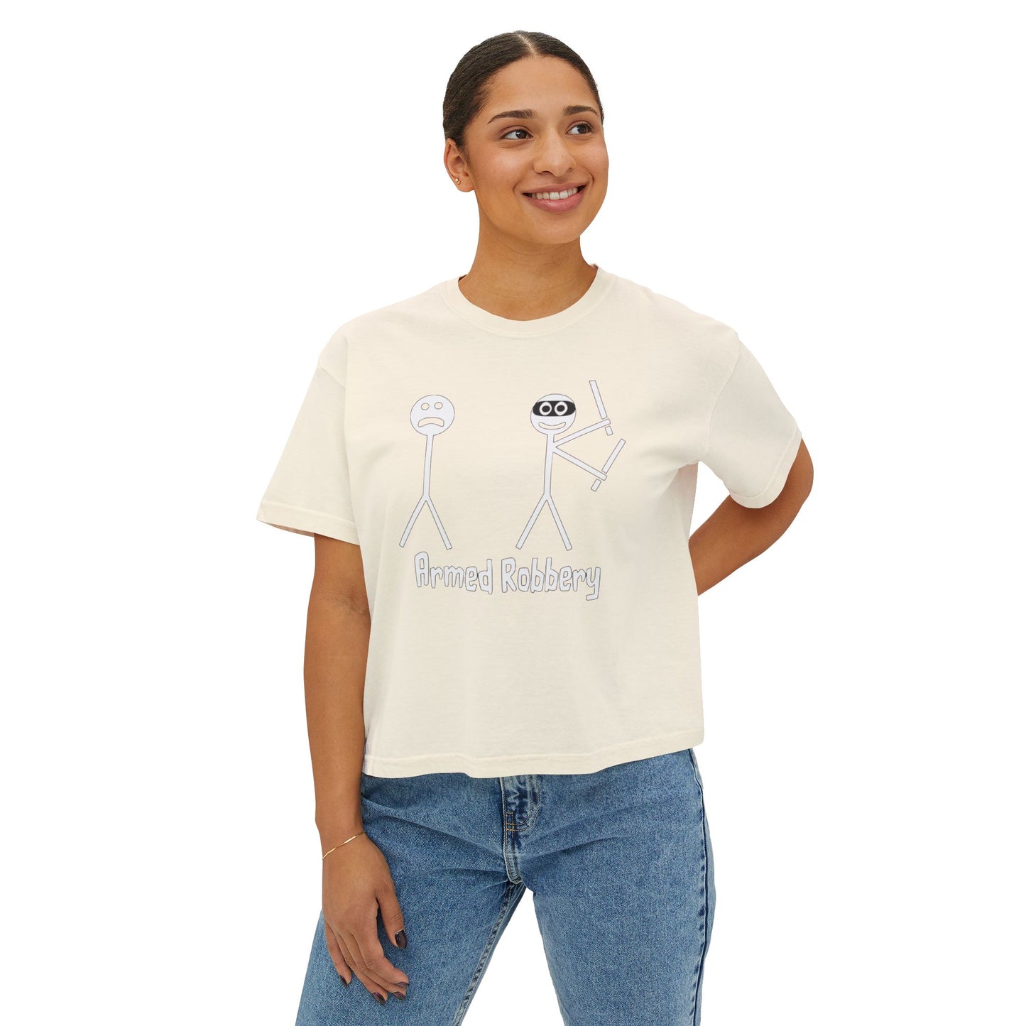 Armed Robbery | Boxy Crop Tee - Trendy Casual Top, Festival Wear, Streetwear, Birthday Gift, Graphic Design Tee