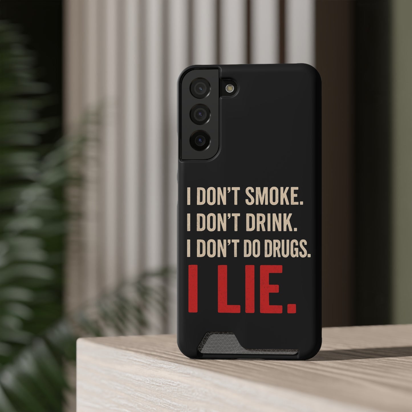 I Lie | Funny Impact-Resistant Phone Case With Card Holder | iPhone Samsung Models