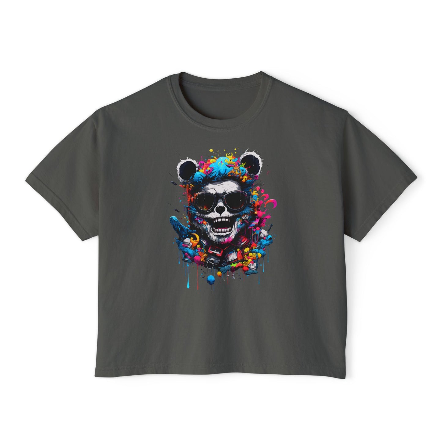 Bear Wit Me | Boxy Crop Tee - Trendy Casual Top, Festival Wear, Streetwear, Birthday Gift, Graphic Design Tee