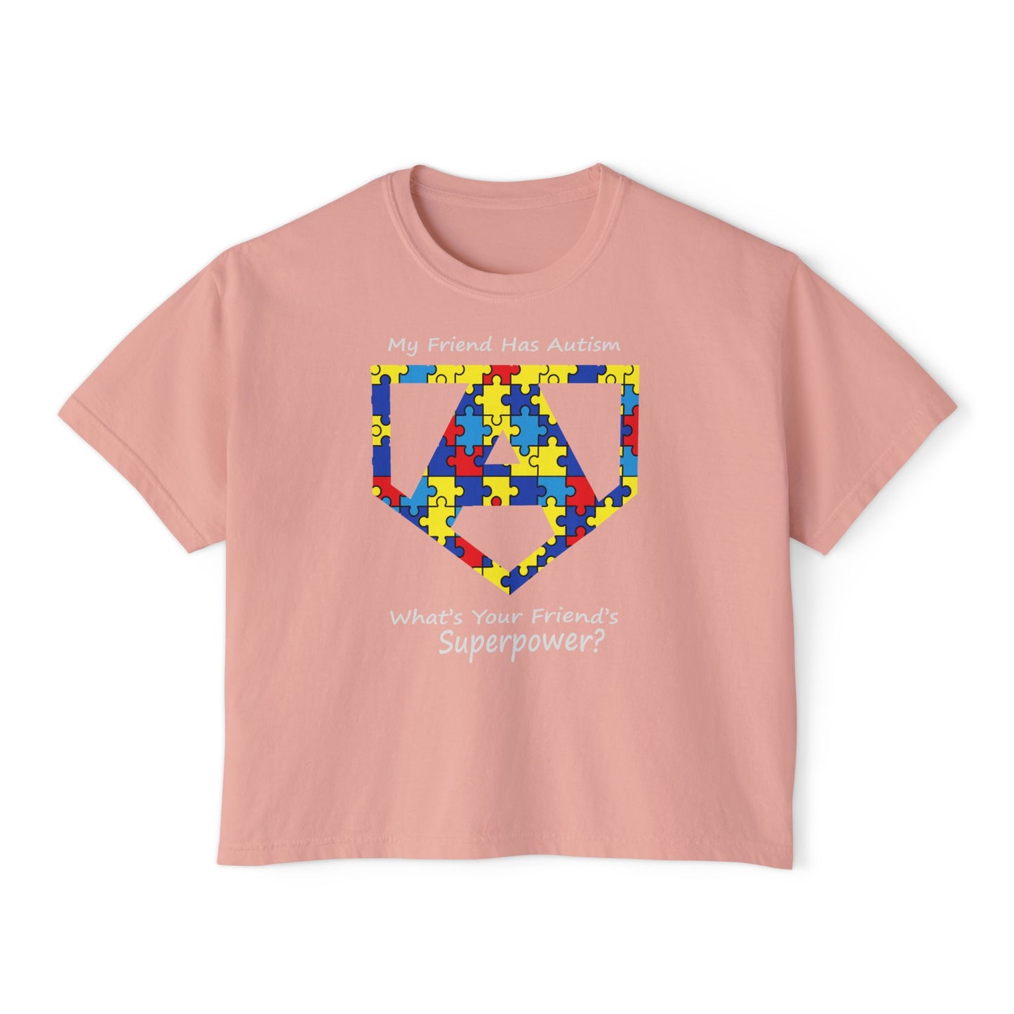 What's Your Friend's Superpower | Boxy Crop Tee - Trendy Casual Top, Festival Wear, Streetwear, Birthday Gift, Graphic Design Tee