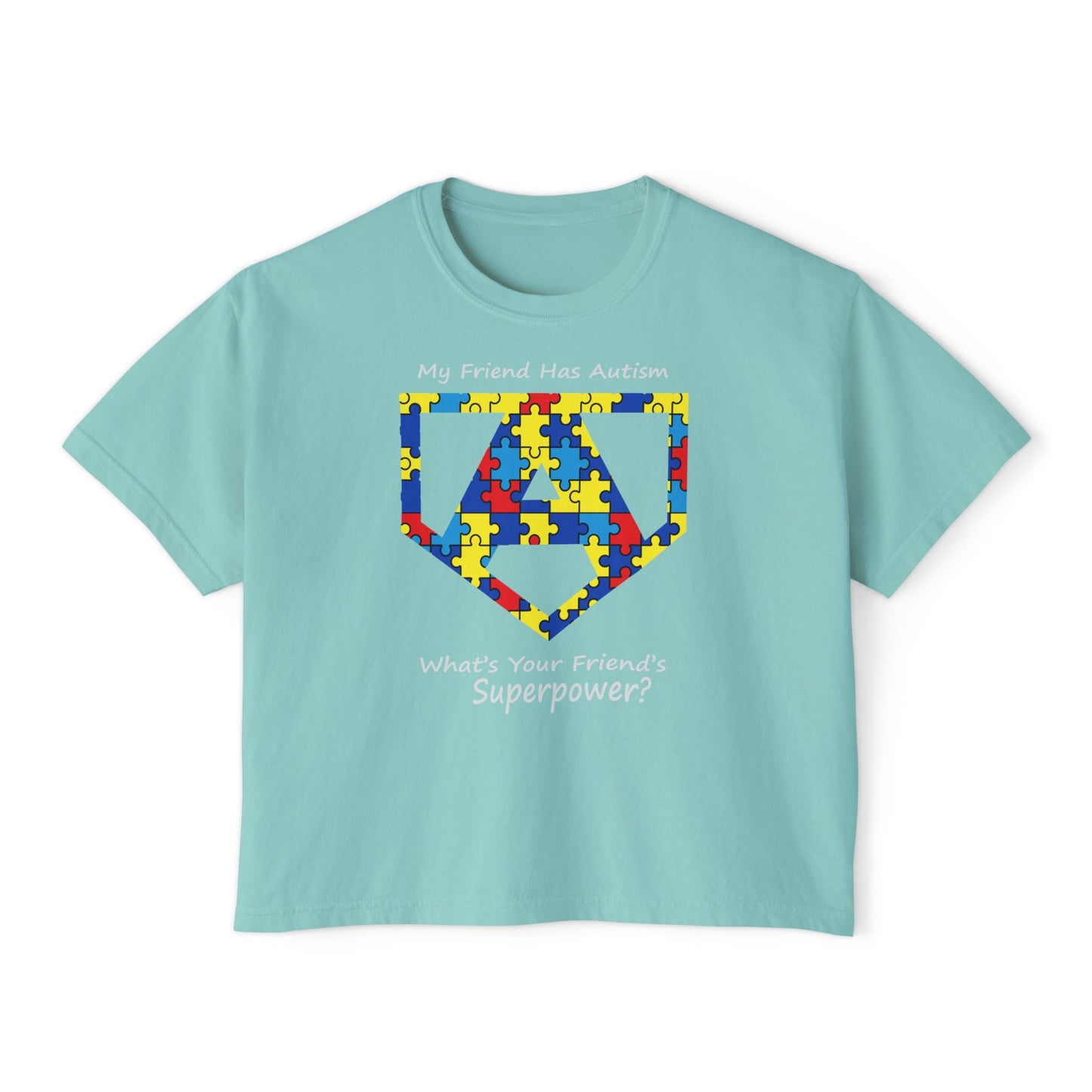 What's Your Friend's Superpower | Boxy Crop Tee - Trendy Casual Top, Festival Wear, Streetwear, Birthday Gift, Graphic Design Tee