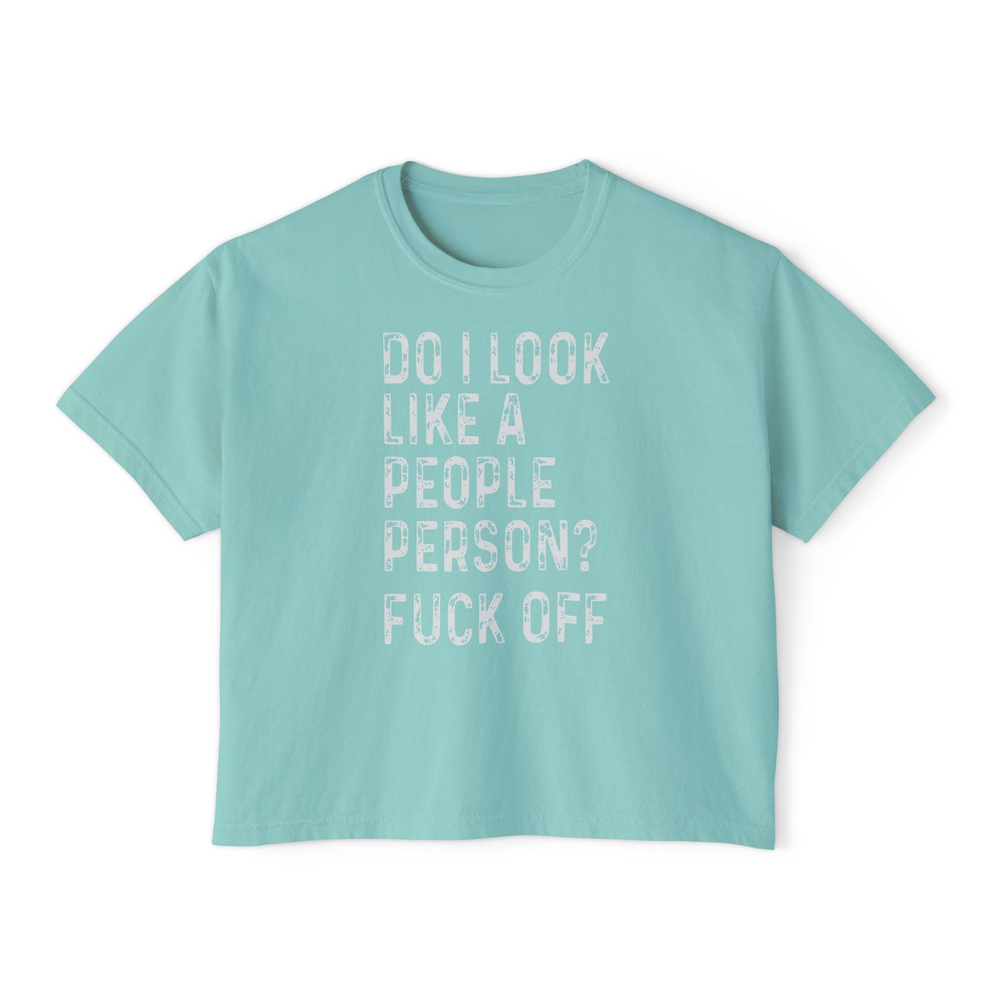 Fuck Off | Boxy Crop Tee - Trendy Casual Top, Festival Wear, Streetwear, Birthday Gift, Graphic Design Tee