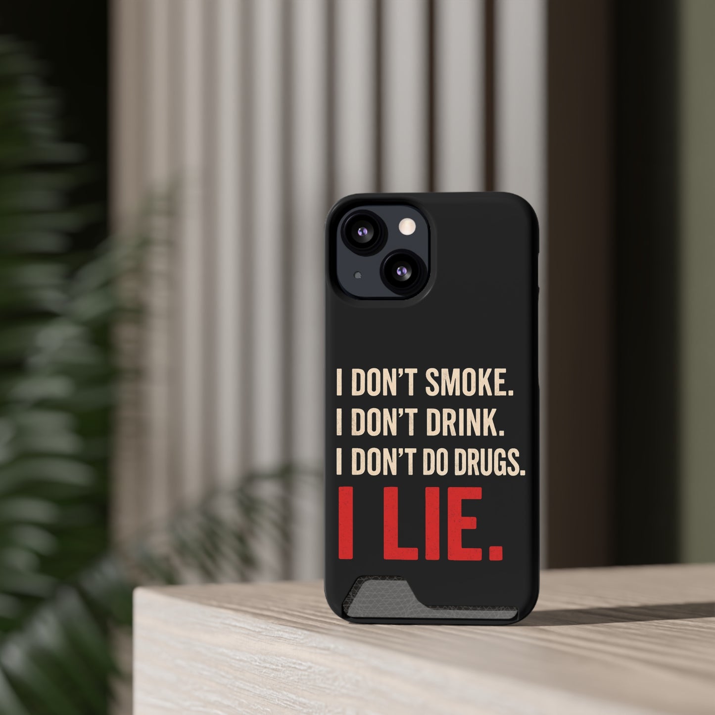 I Lie | Funny Impact-Resistant Phone Case With Card Holder | iPhone Samsung Models
