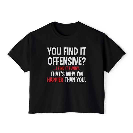 I Find It Funny | Boxy Crop Tee - Trendy Top, Festival Wear, Streetwear, Birthday Gift, Graphic Design Tee