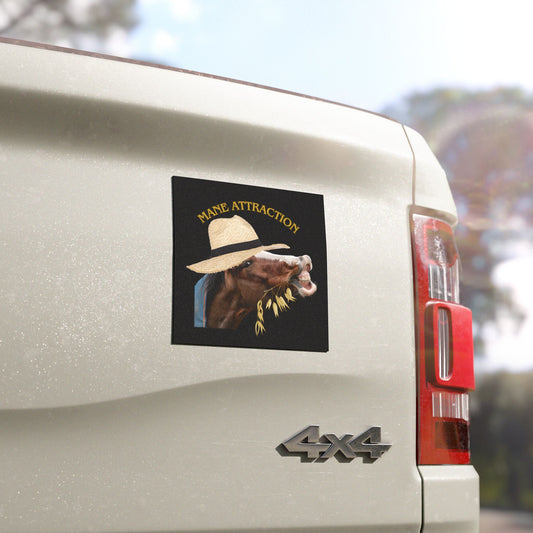 Mane Attraction | Funny Horse Magnet | Eye Grabber | Car Accessory | Truck Decal | Truck Sticker | Unique Car Decal