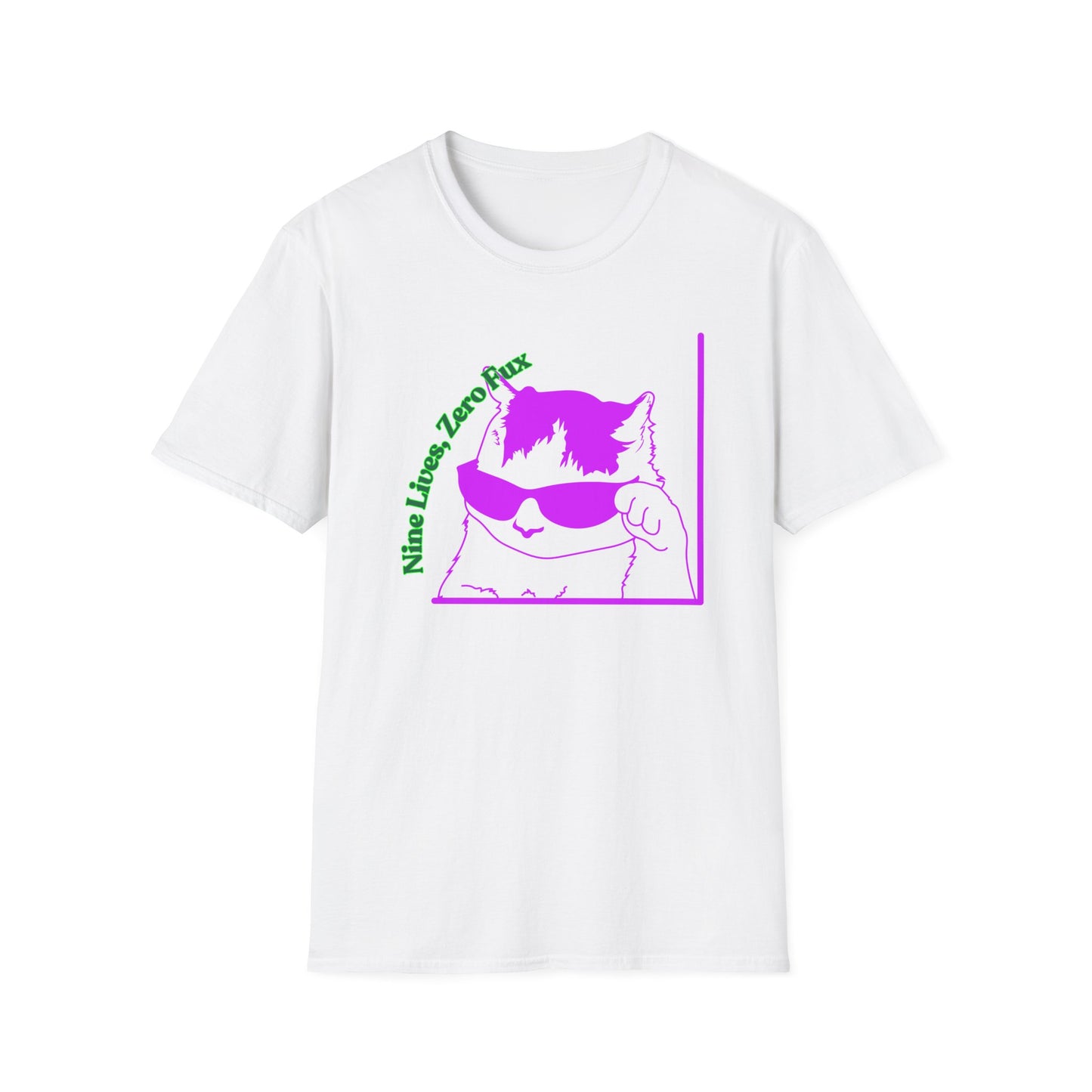 Nine Lives, Zero Regrets | Funny Cat Shirt | Fashion | Trending | Cool Design | Birthday Gift | Unisex Softstyle T-Shirt