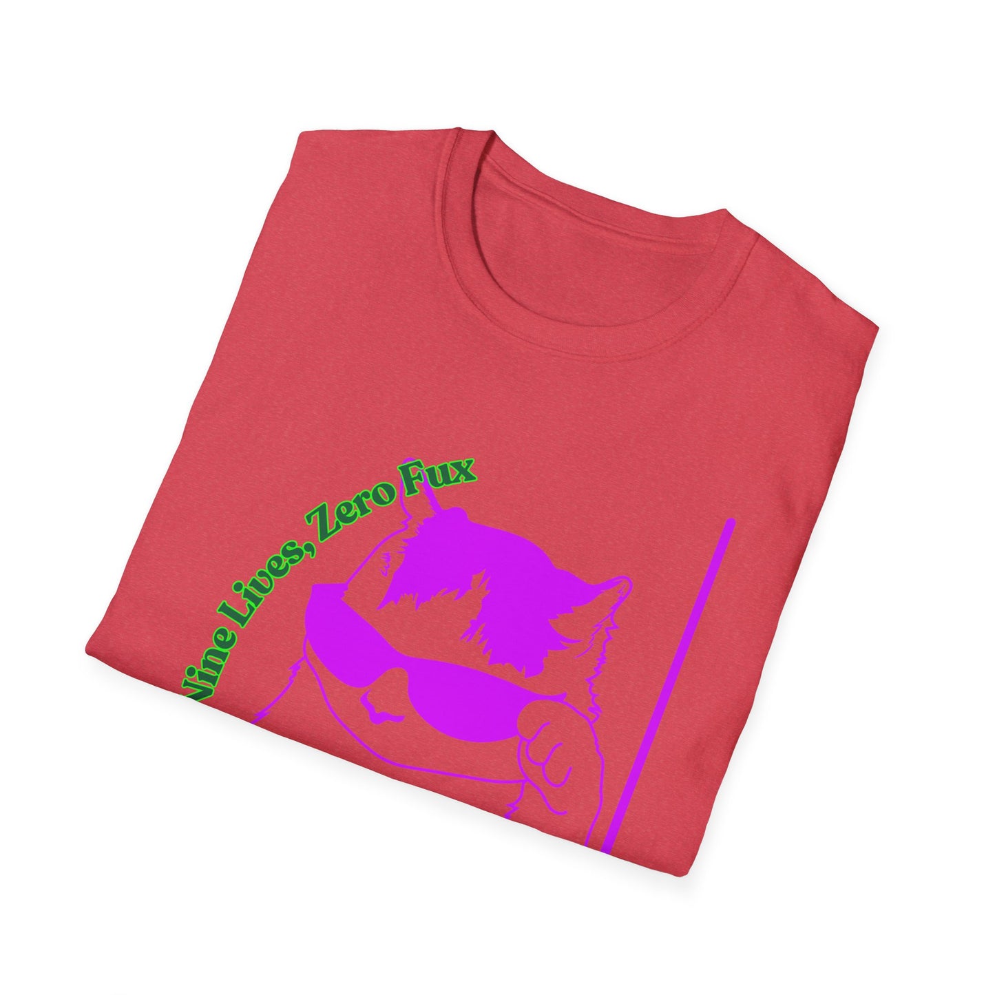 Nine Lives, Zero Regrets | Funny Cat Shirt | Fashion | Trending | Cool Design | Birthday Gift | Unisex Softstyle T-Shirt