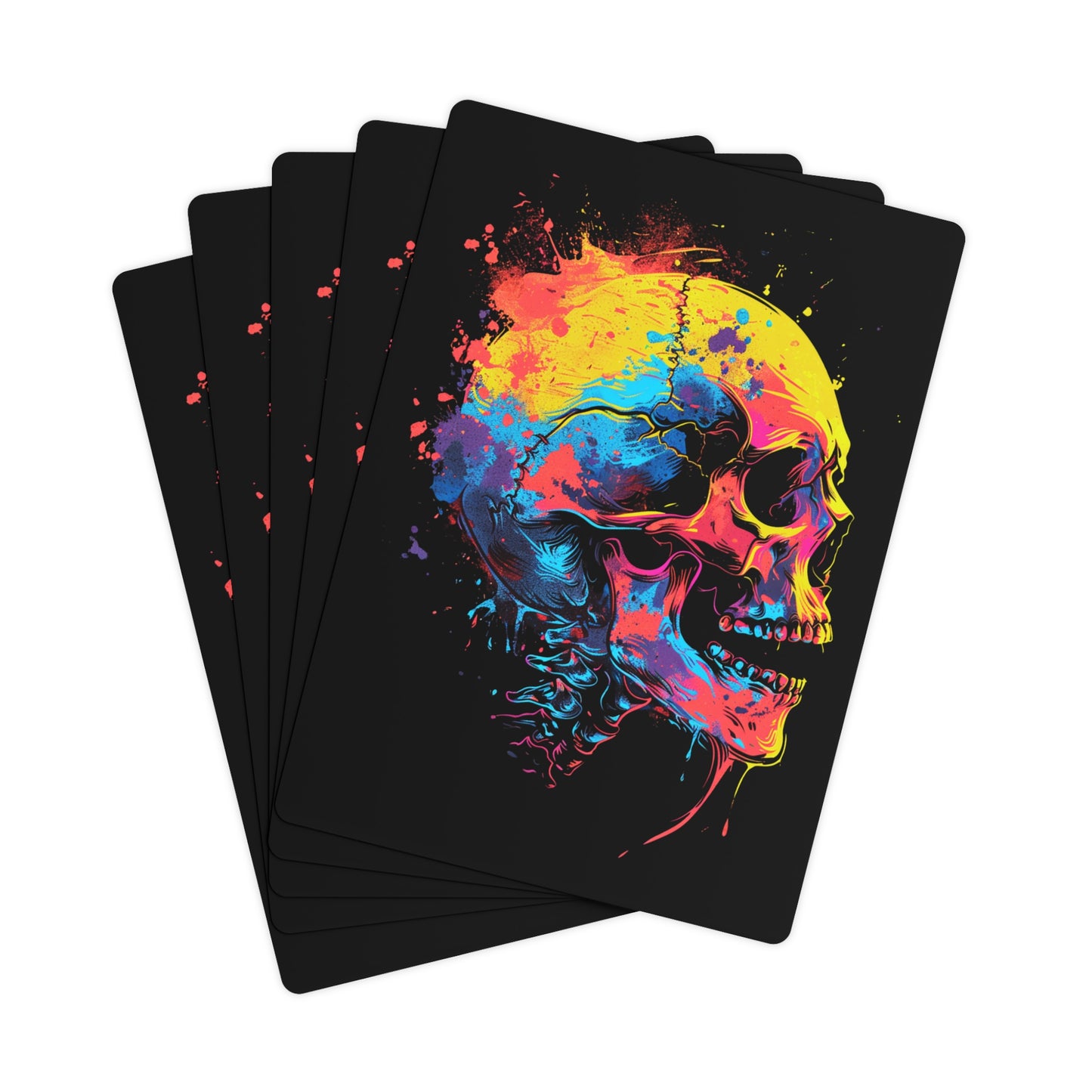 Colorful Skull Head | Premium Gloss Playing Cards | Unique Poker Cards