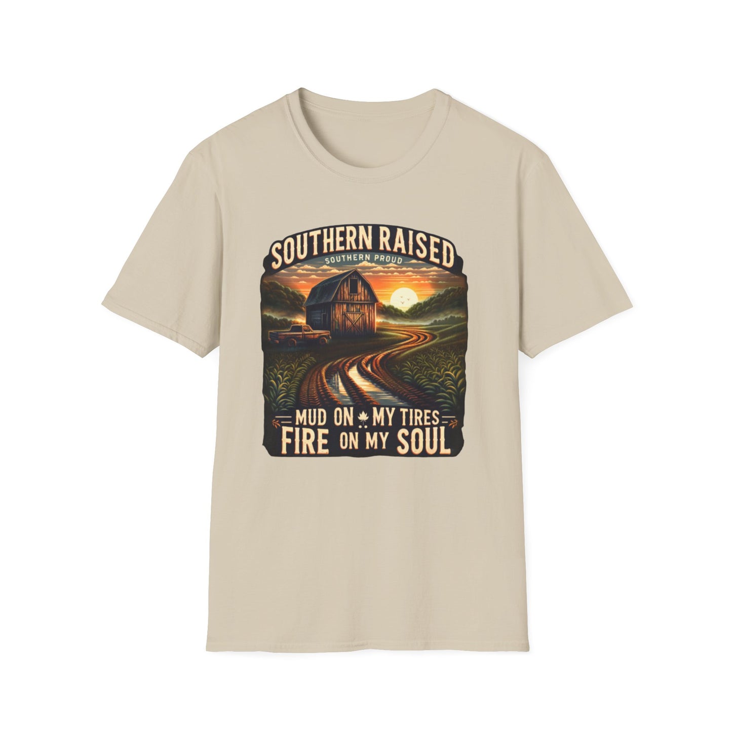 Southern Raised | Proud South Shirt | Adult Clothes | Teen Shirt | Trending | Birthday Gift | Unisex Softstyle T-Shirt