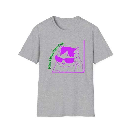 Nine Lives, Zero Regrets | Funny Cat Shirt | Fashion | Trending | Cool Design | Birthday Gift | Unisex Softstyle T-Shirt