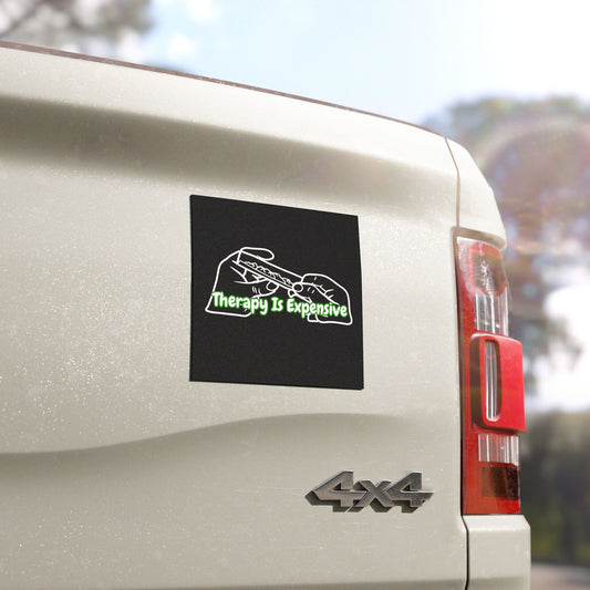 Therapy Is Expensive | Funny Marijuana Car Magnet | Eye Grabber | Car Accessory | Truck Decal | Truck Sticker | Unique Car Decal