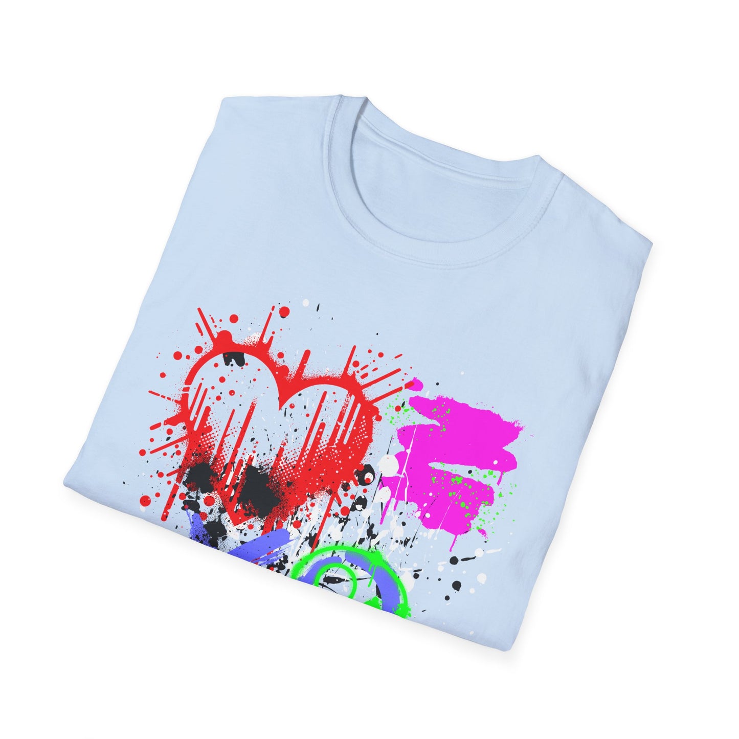 XOXO Heart Shirt | Colorful Kids Shirt | Cool Teen Shirt | Graffiti Fashion | Trending | Dope | Birthday Gift | Unisex Softstyle T-Shirt