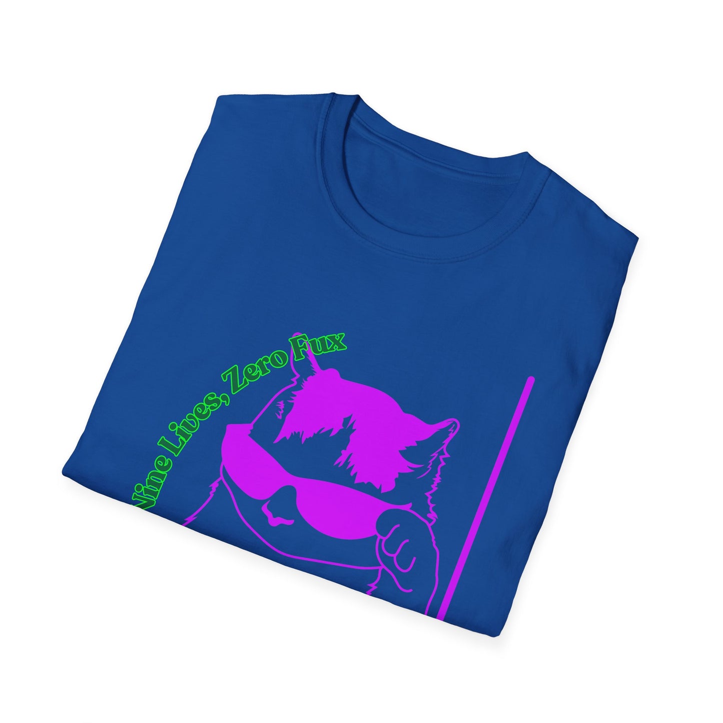 Nine Lives, Zero Regrets | Funny Cat Shirt | Fashion | Trending | Cool Design | Birthday Gift | Unisex Softstyle T-Shirt