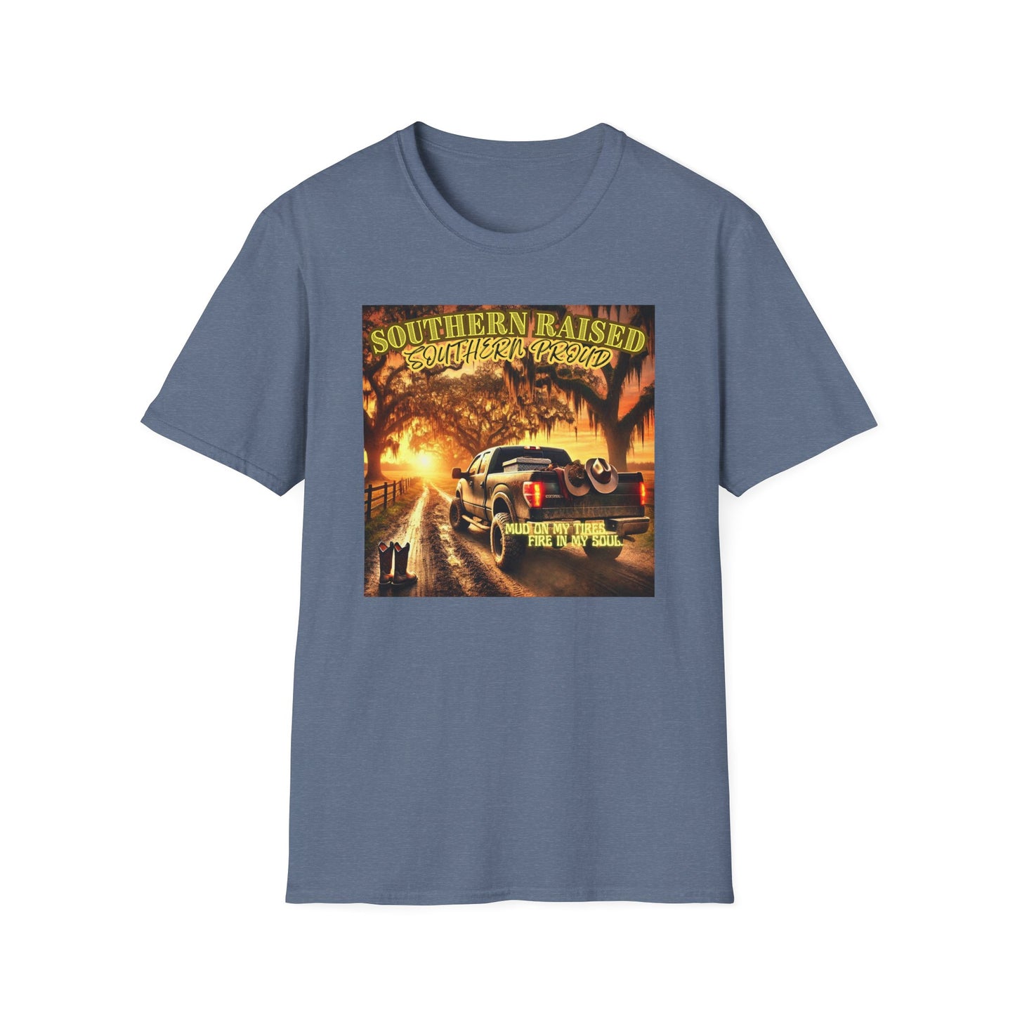 Southern Raised Southern Proud | The South Shirt | Adult Clothes | Teen Shirt | Trending | Birthday Gift | Unisex Softstyle T-Shirt