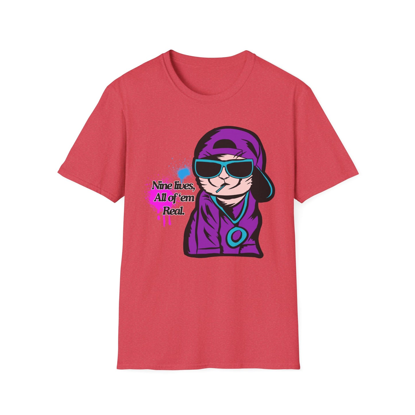 Nine Lives | Cool Cat | Adult Shirt | Teen Clothes | Cool Shirt | Funny Fashion | Trending | Birthday Gift | Unisex Softstyle T-Shirt