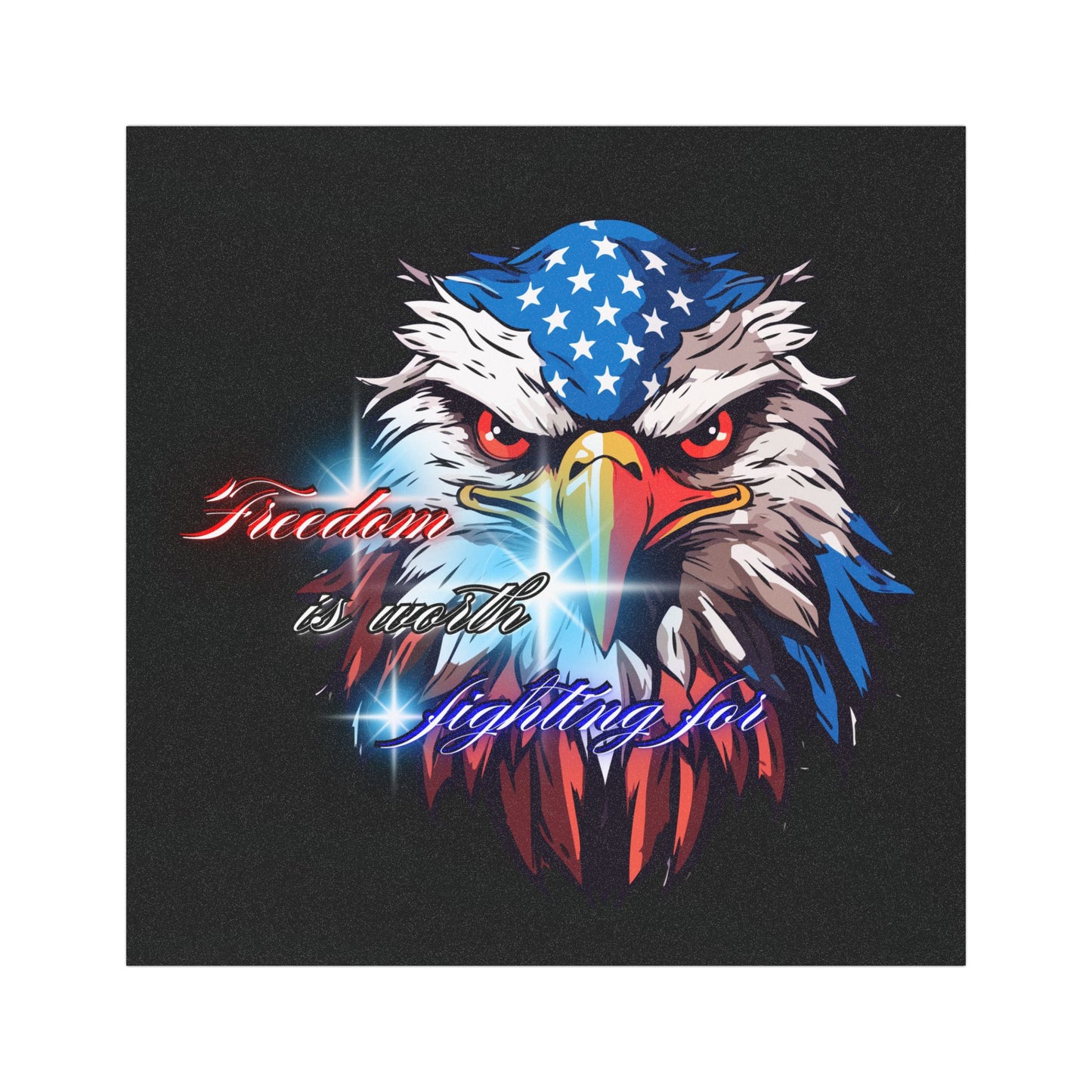 Freedom is Worth Fighting for | America Car Magnet | Cool Design | Eye Grabber | Car Accessory | Truck Decal | Sticker | Unique Car Decal