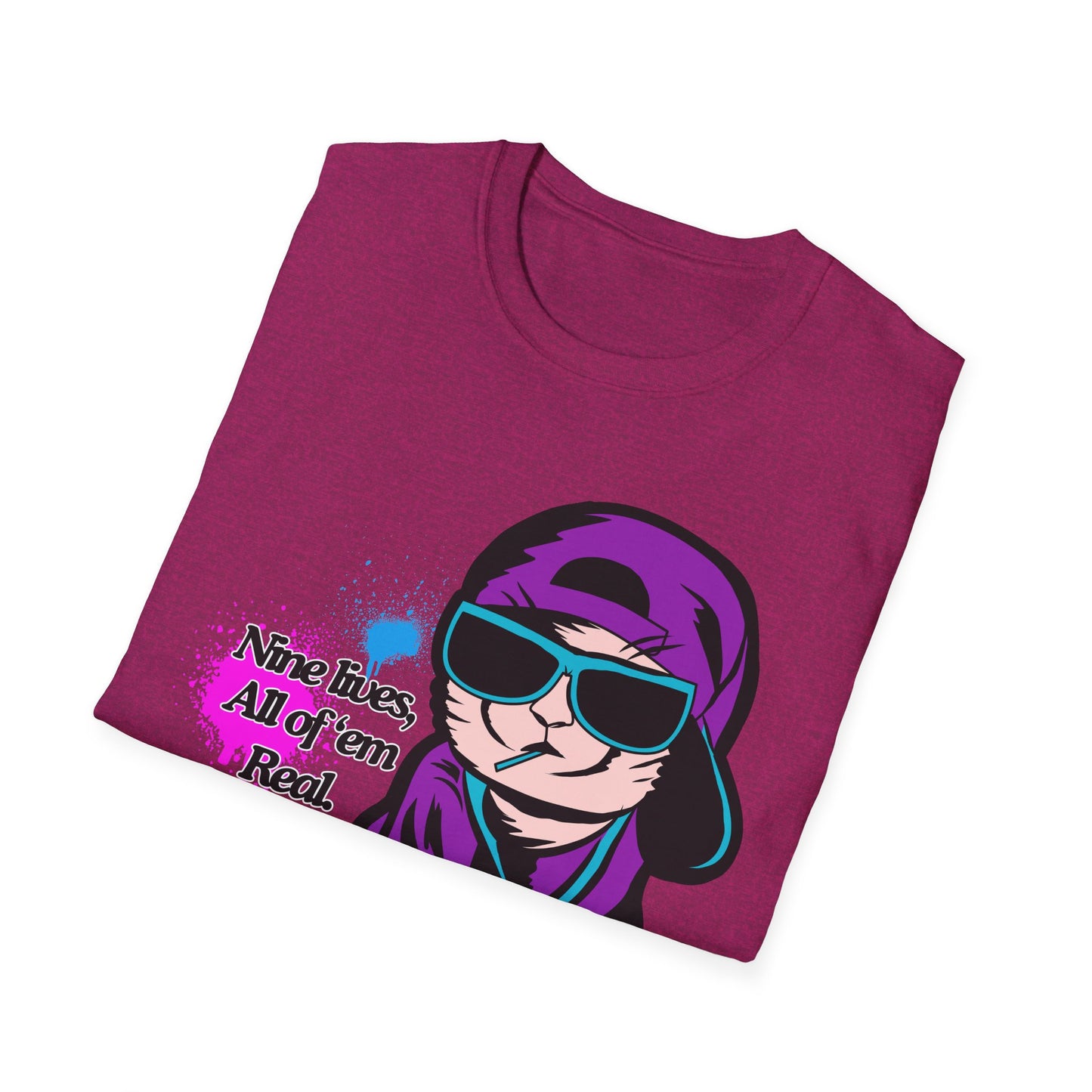 Nine Lives | Cool Cat | Adult Shirt | Teen Clothes | Cool Shirt | Funny Fashion | Trending | Birthday Gift | Unisex Softstyle T-Shirt