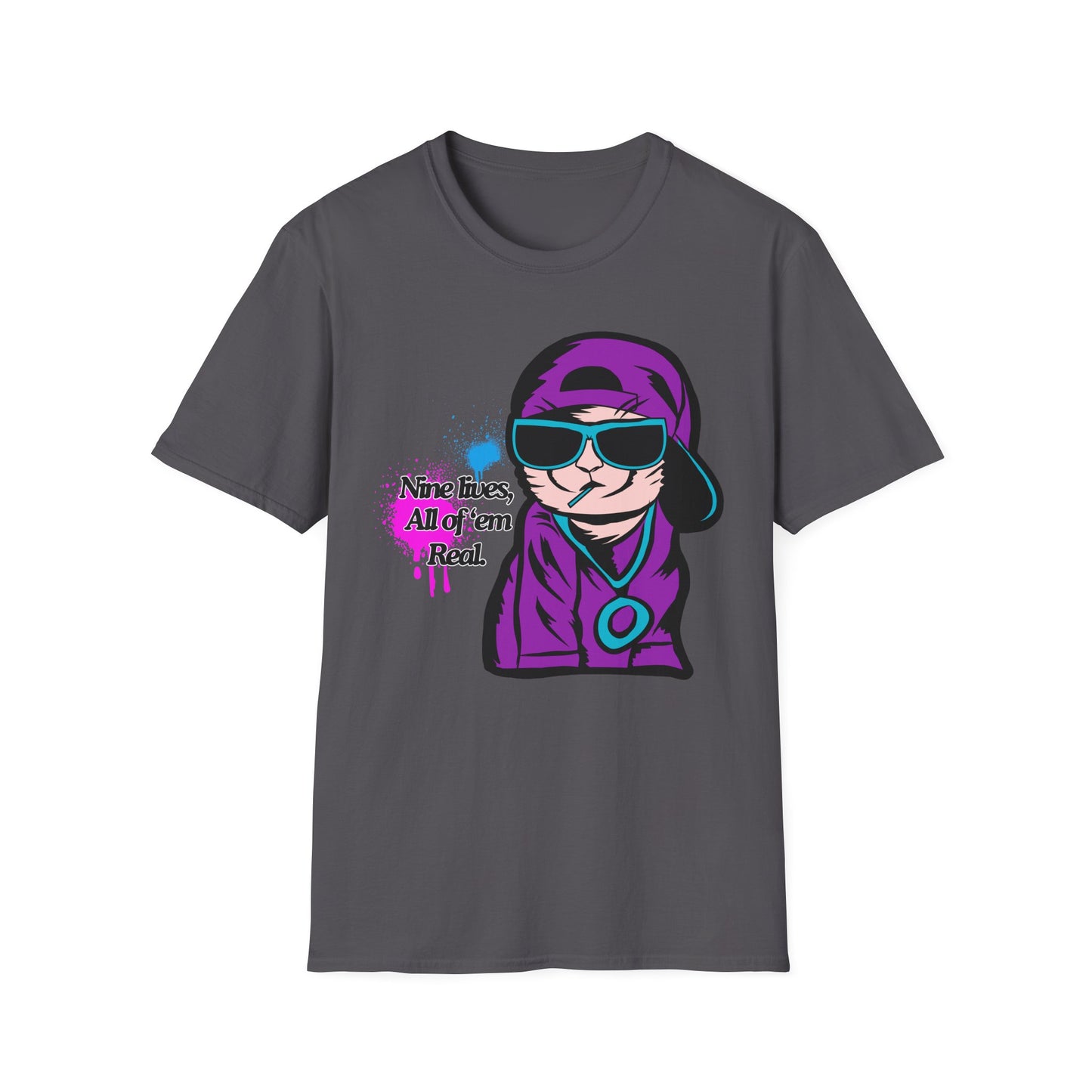 Nine Lives | Cool Cat | Adult Shirt | Teen Clothes | Cool Shirt | Funny Fashion | Trending | Birthday Gift | Unisex Softstyle T-Shirt