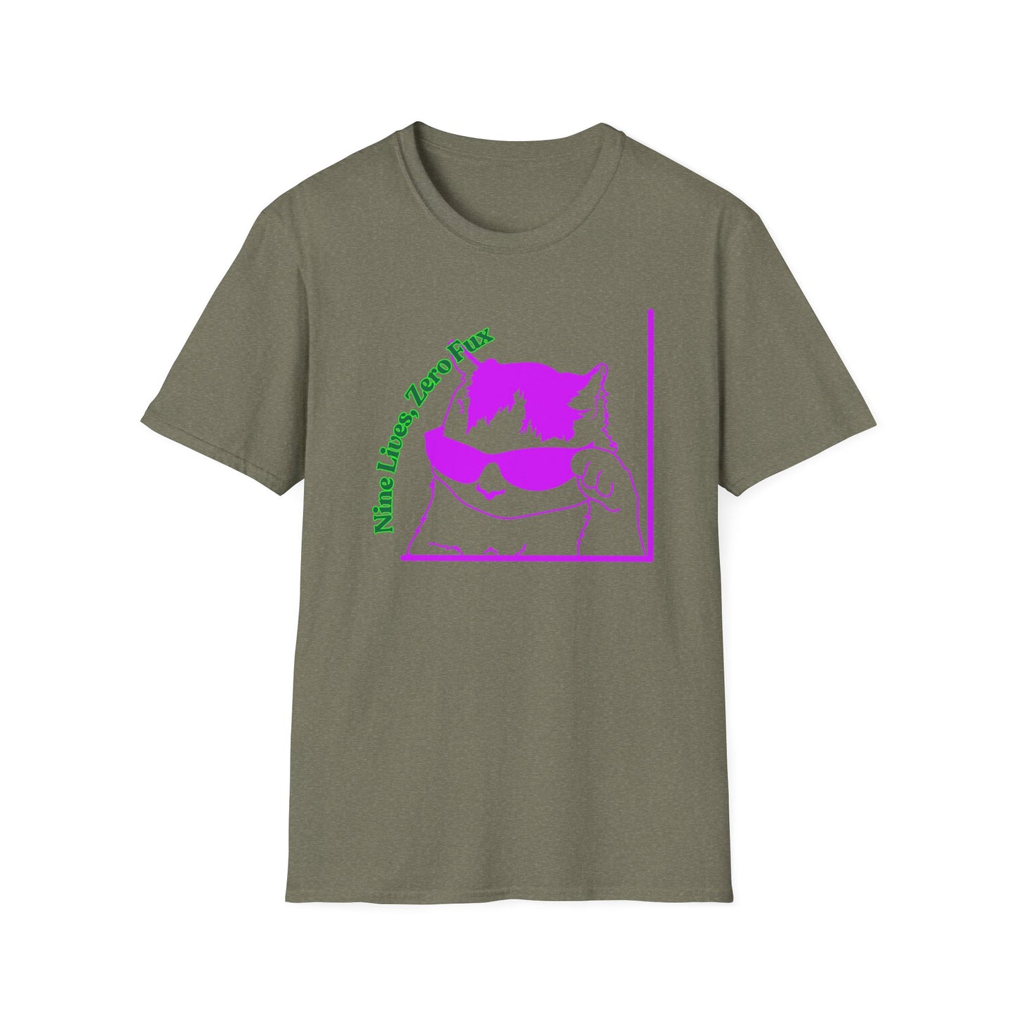 Nine Lives, Zero Regrets | Funny Cat Shirt | Fashion | Trending | Cool Design | Birthday Gift | Unisex Softstyle T-Shirt