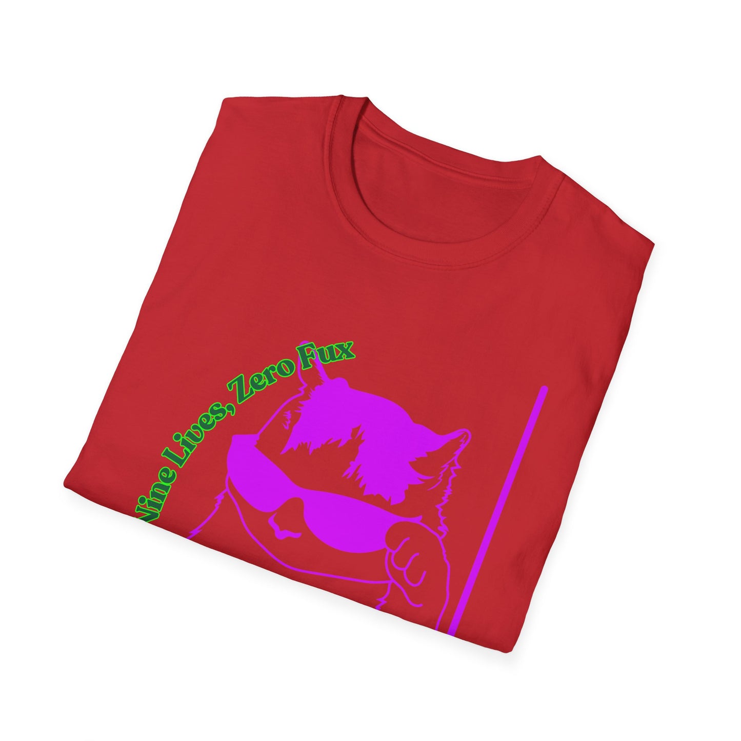 Nine Lives, Zero Regrets | Funny Cat Shirt | Fashion | Trending | Cool Design | Birthday Gift | Unisex Softstyle T-Shirt