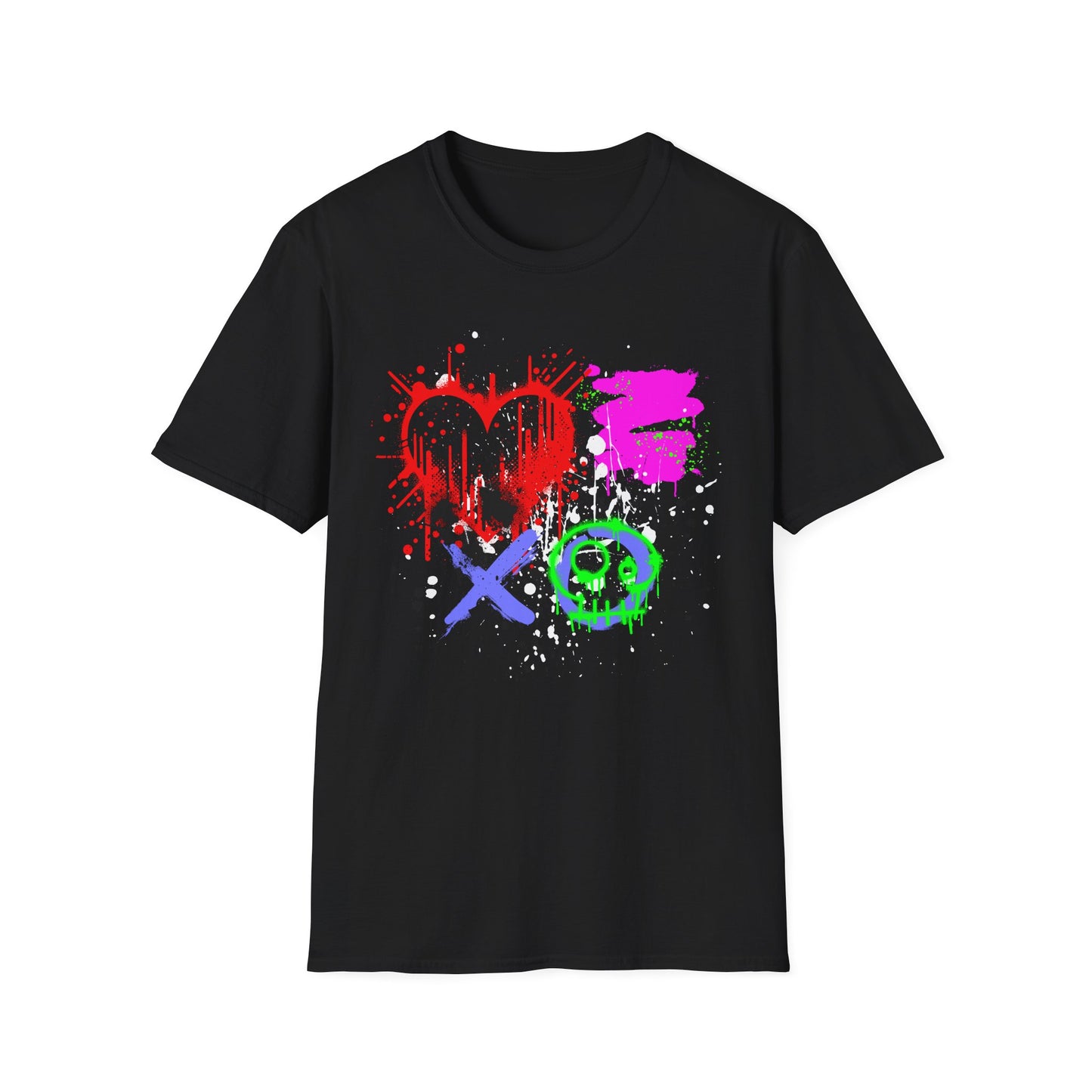 XOXO Heart Shirt | Colorful Kids Shirt | Cool Teen Shirt | Graffiti Fashion | Trending | Dope | Birthday Gift | Unisex Softstyle T-Shirt
