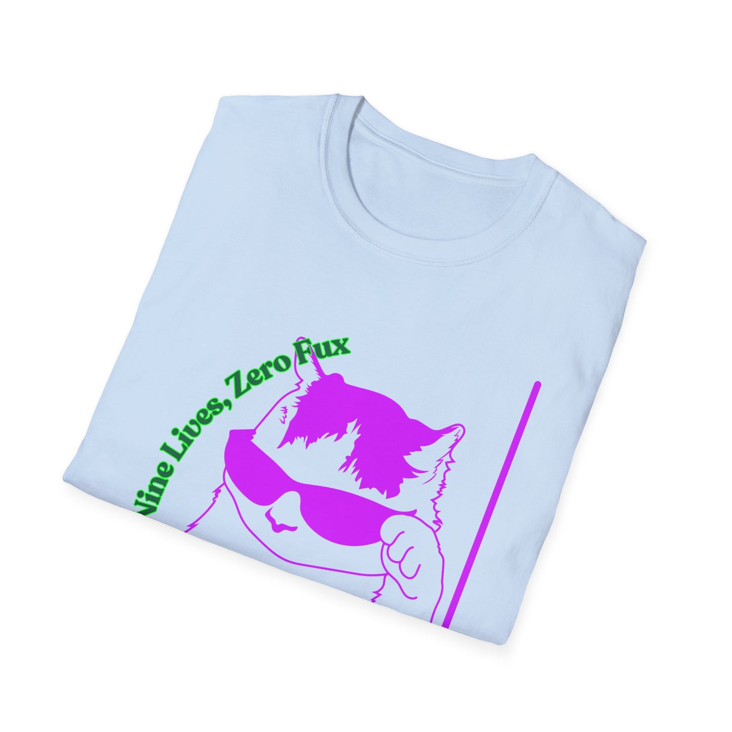 Nine Lives, Zero Regrets | Funny Cat Shirt | Fashion | Trending | Cool Design | Birthday Gift | Unisex Softstyle T-Shirt