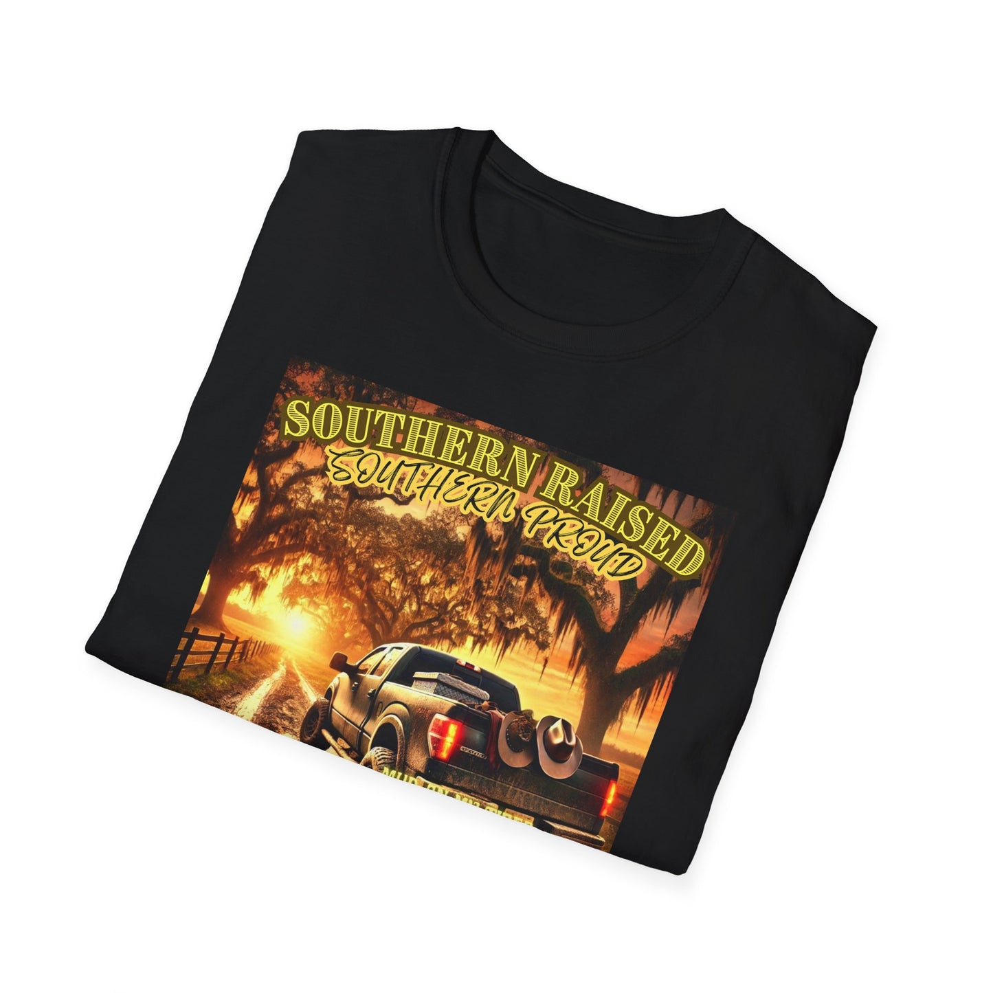 Southern Raised Southern Proud | The South Shirt | Adult Clothes | Teen Shirt | Trending | Birthday Gift | Unisex Softstyle T-Shirt