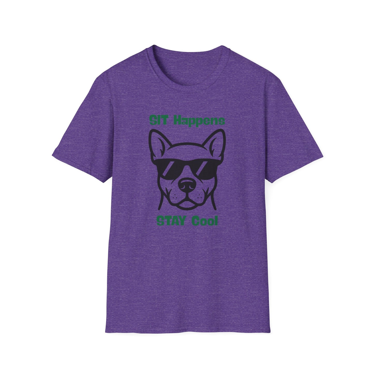SIT Happens | Funny Dog Shirt | Fashion | Trending | Dog Lover | Cool Design | Birthday Gift | Unisex Softstyle T-Shirt