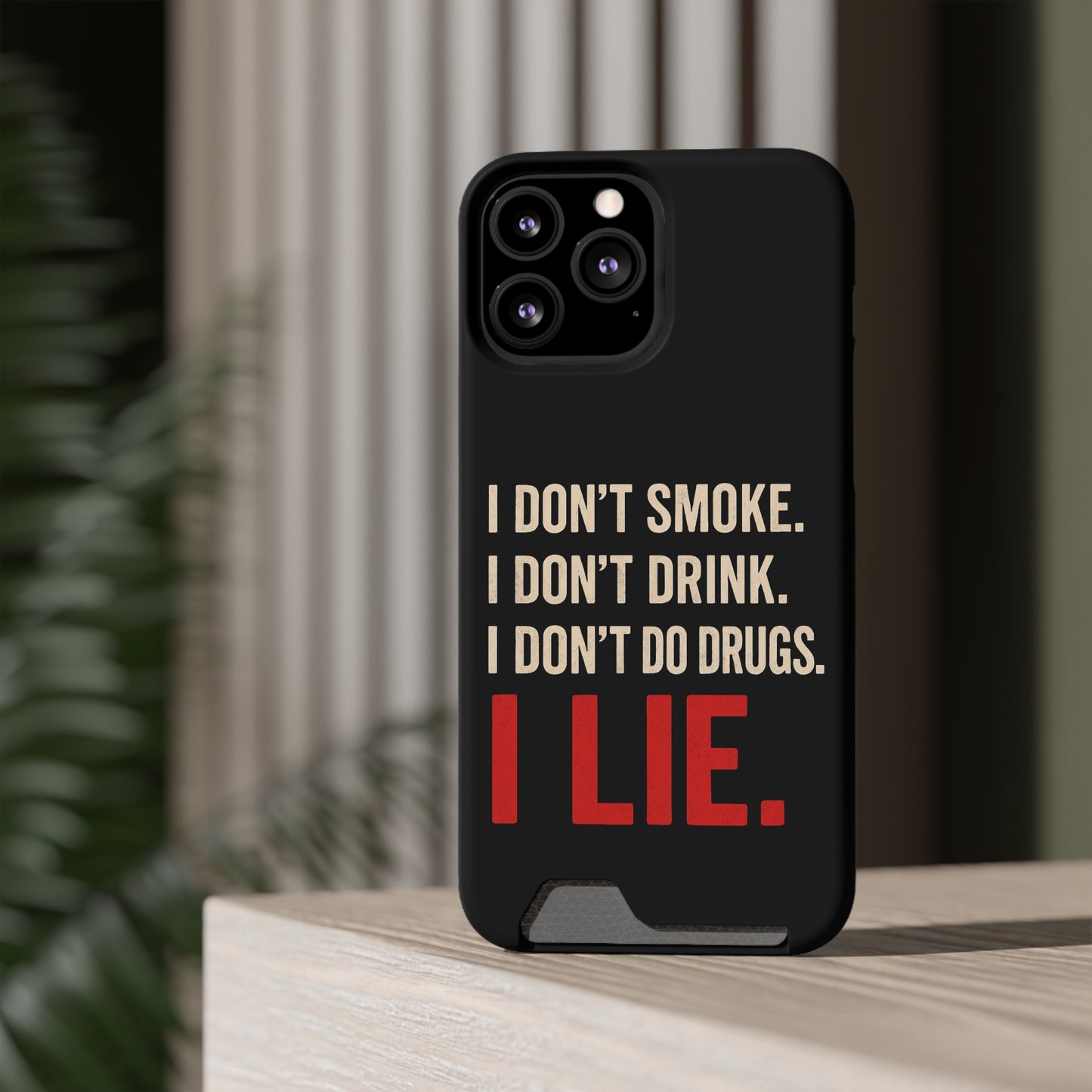 I Lie | Funny Impact-Resistant Phone Case With Card Holder | iPhone Samsung Models