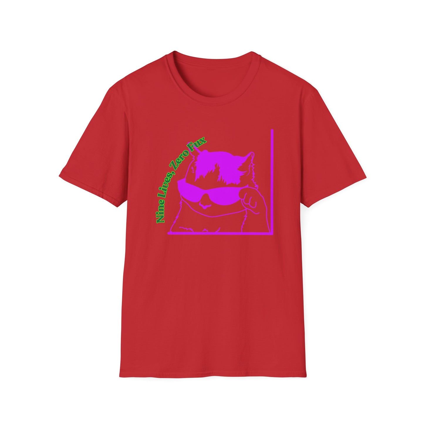 Nine Lives, Zero Regrets | Funny Cat Shirt | Fashion | Trending | Cool Design | Birthday Gift | Unisex Softstyle T-Shirt