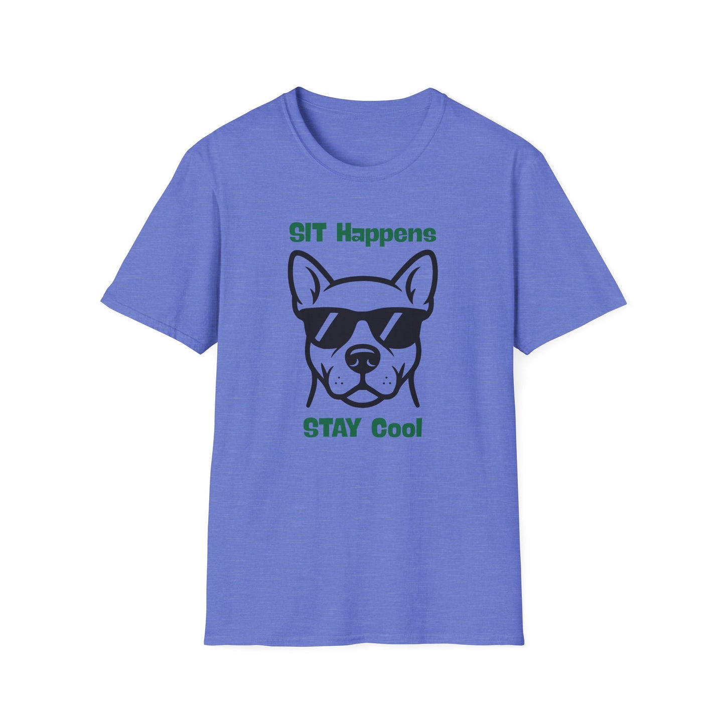 SIT Happens | Funny Dog Shirt | Fashion | Trending | Dog Lover | Cool Design | Birthday Gift | Unisex Softstyle T-Shirt
