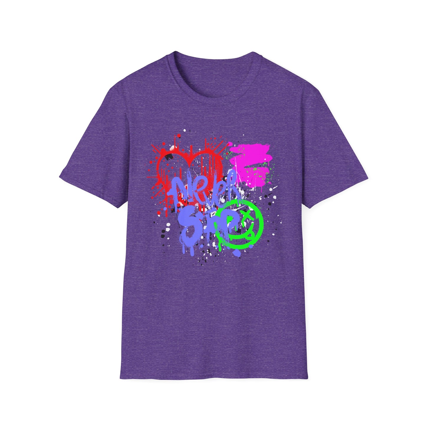 Never Stop | Colorful Kids Shirt | Cool Teen Shirt | Graffiti Fashion | Trending | Cool Design | Birthday Gift | Unisex Softstyle T-Shirt