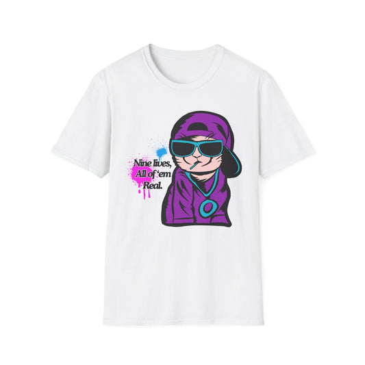 Nine Lives | Cool Cat | Adult Shirt | Teen Clothes | Cool Shirt | Funny Fashion | Trending | Birthday Gift | Unisex Softstyle T-Shirt