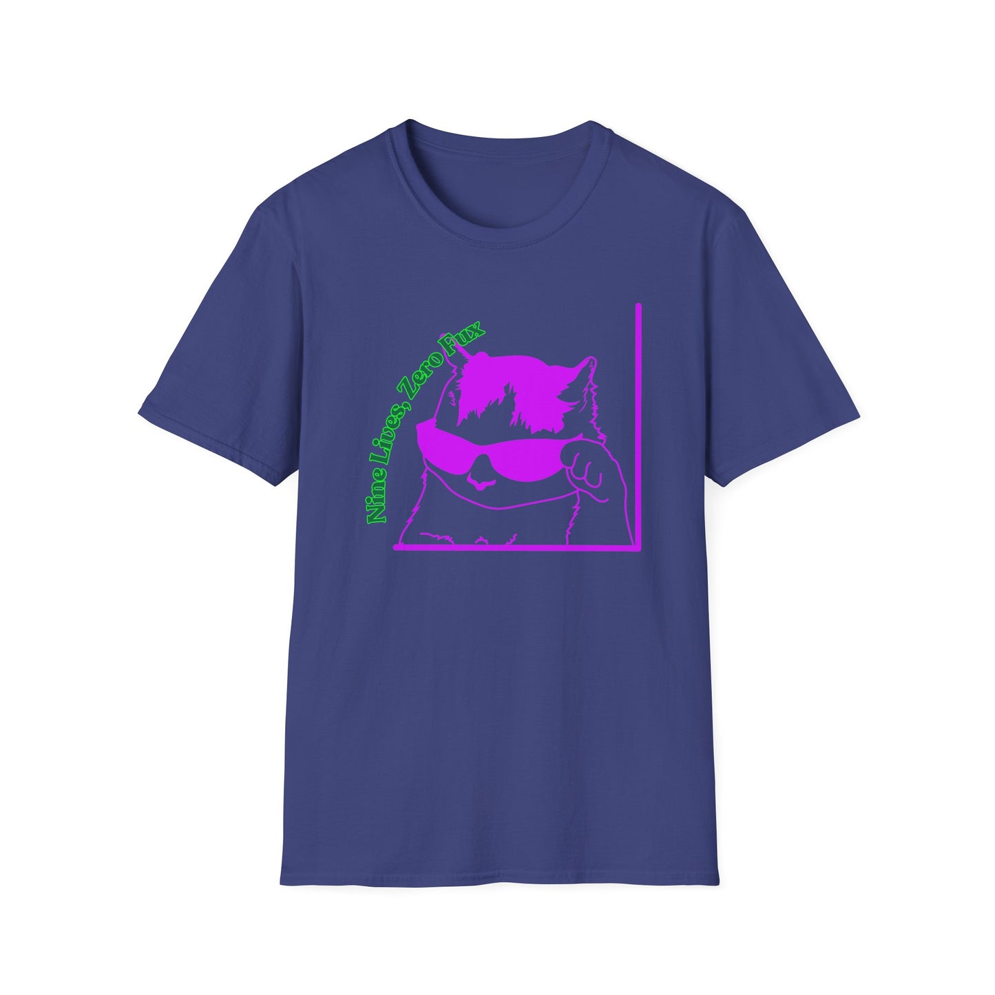 Nine Lives, Zero Regrets | Funny Cat Shirt | Fashion | Trending | Cool Design | Birthday Gift | Unisex Softstyle T-Shirt