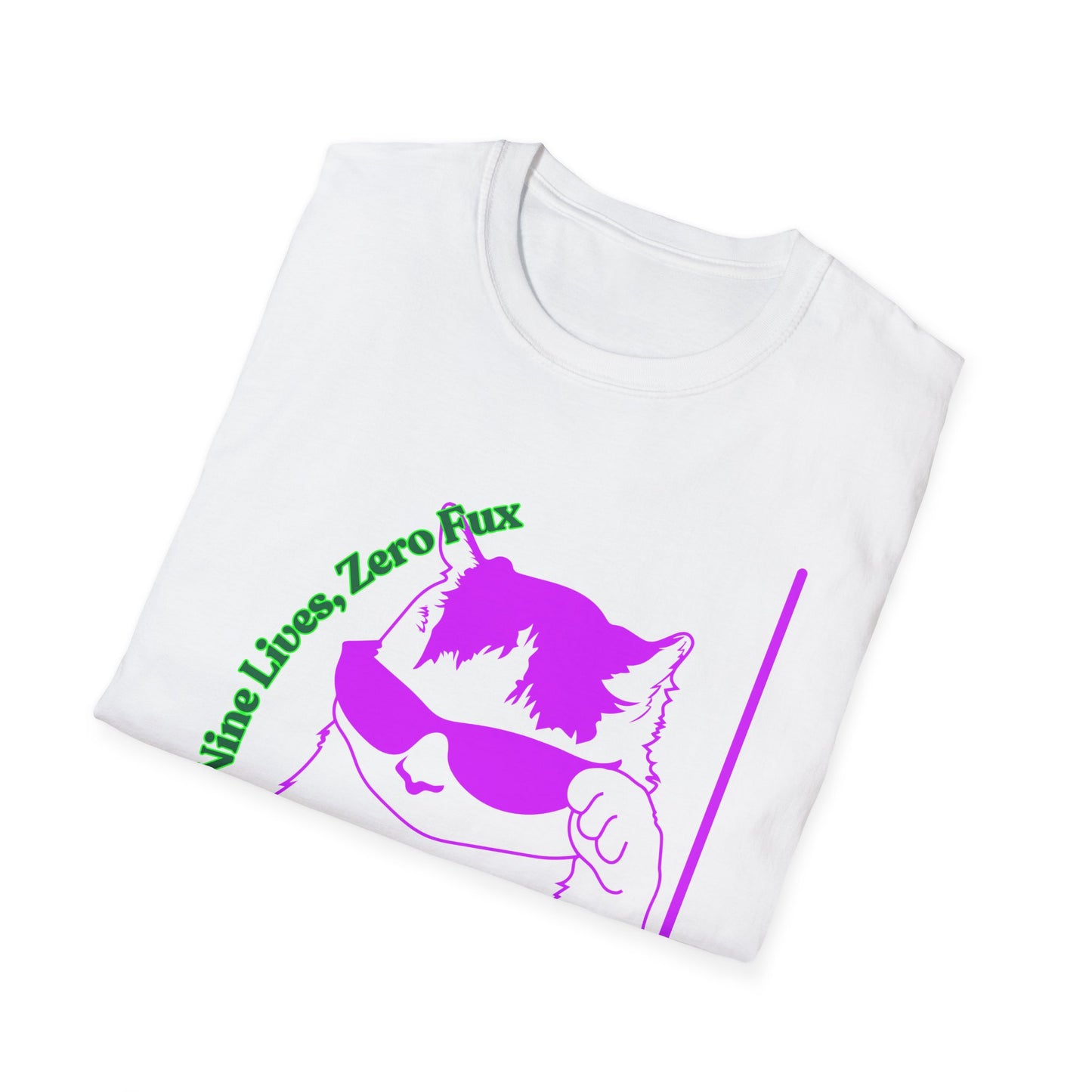 Nine Lives, Zero Regrets | Funny Cat Shirt | Fashion | Trending | Cool Design | Birthday Gift | Unisex Softstyle T-Shirt