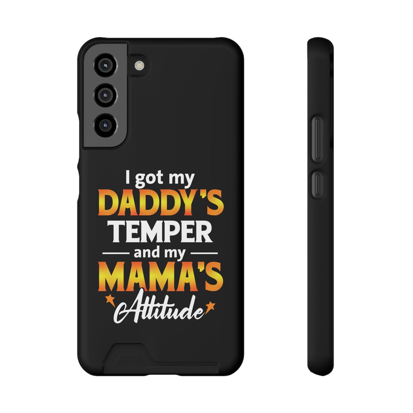 Daddy's Temper | Impact-Resistant Phone Case With Card Holder | iPhone Samsung Models