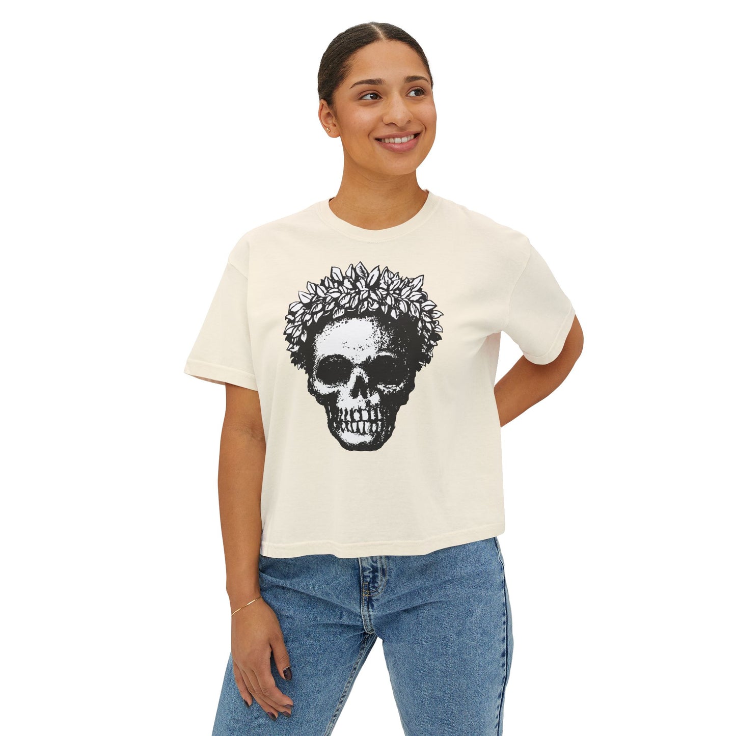 Greek Fro | Boxy Crop Tee - Trendy Casual Top, Festival Wear, Streetwear, Birthday Gift, Graphic Design Tee
