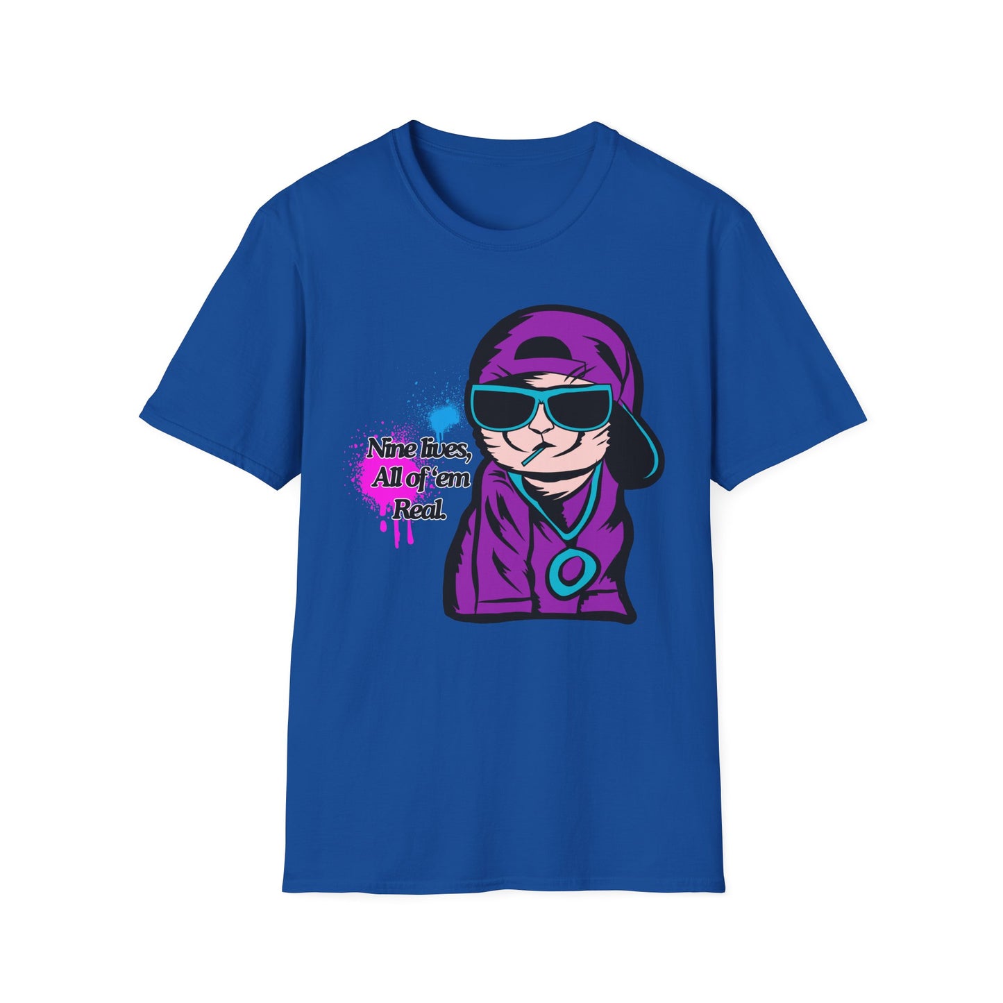 Nine Lives | Cool Cat | Adult Shirt | Teen Clothes | Cool Shirt | Funny Fashion | Trending | Birthday Gift | Unisex Softstyle T-Shirt