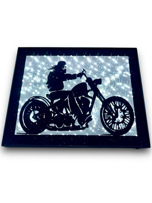 Rider's Freedom | LED Infinity Mirror Wall Art Home Décor
