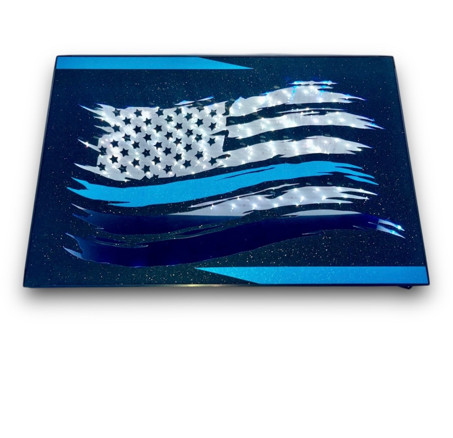Patriotic American Flag (Full Face) Police | LED Infinity Mirror Wall Art Home Décor