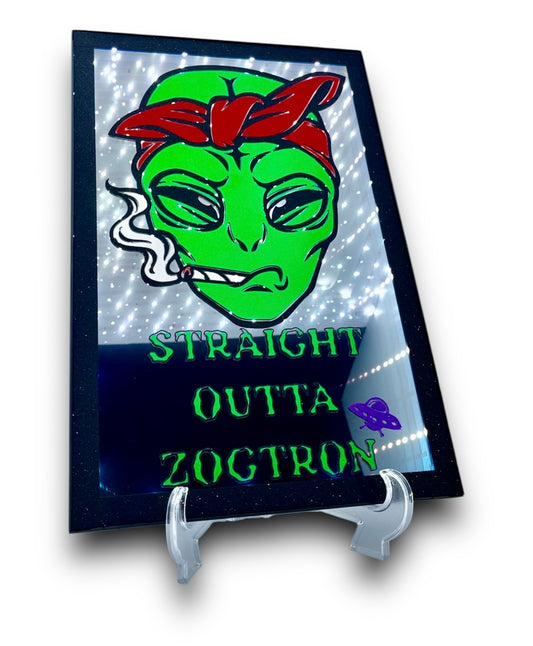 Alien Straight Outta Zogtron | LED Infinity Mirror Wall Art Home Décor